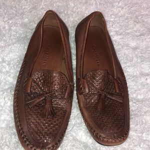 🍂 brown woven cole Haan country loafers